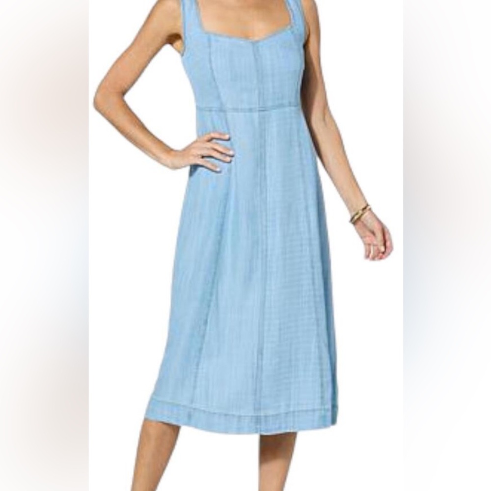 Brushed denim dress size L lightweight, and comfortable zipper closure flirty